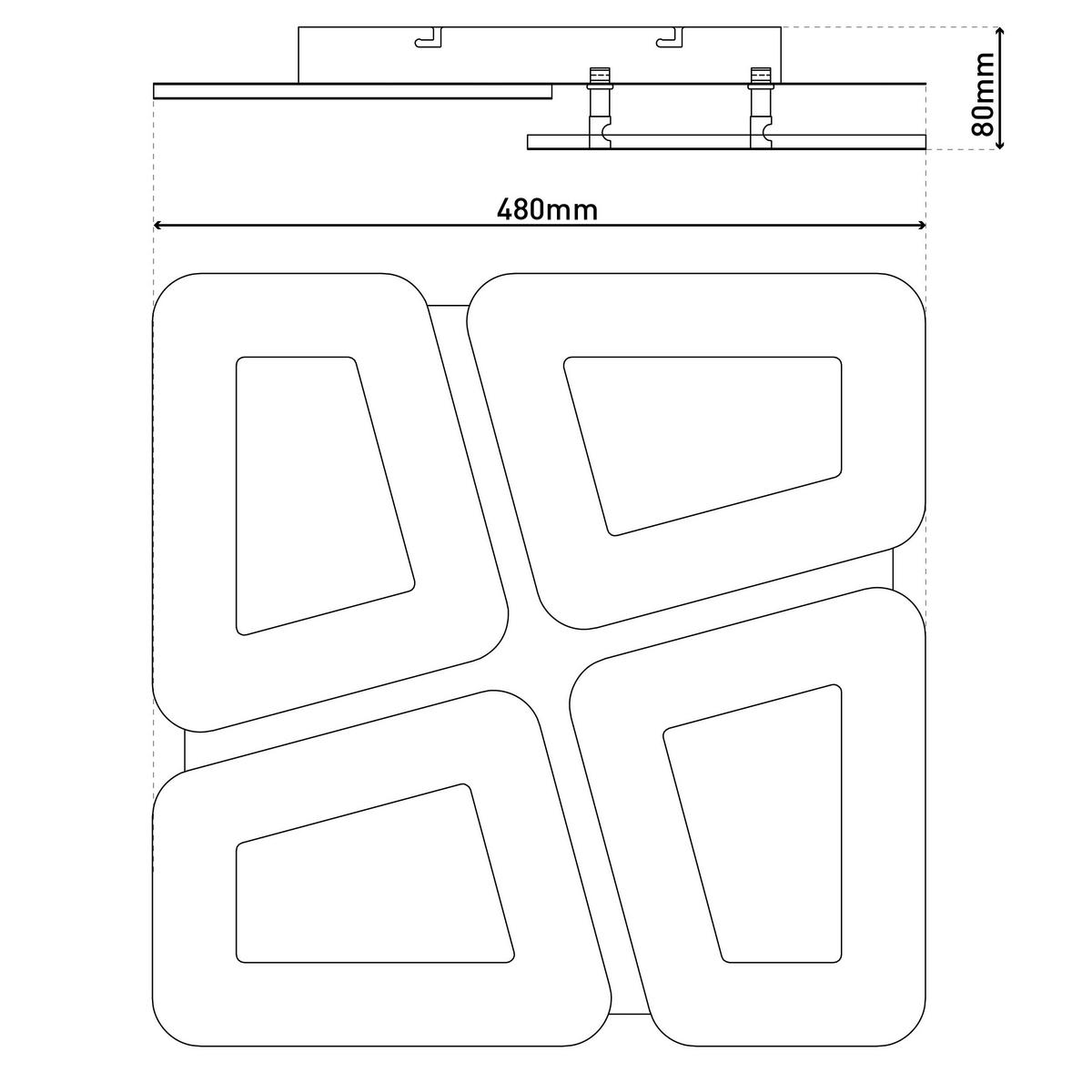 Näve Leuchten LED-Deckenleuchte weiß Metall Kunststoff B/H/T: ca. 48x8x48 cm SIMEN - weiß (48,00/8,00/48,00cm) - Näve Leuchten