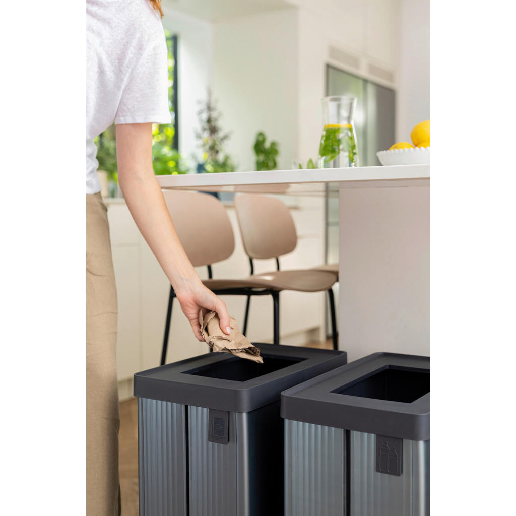 Thumbnail - Curver Abfalleimer VERTO RECYCLE blau B/H/T: ca. 43,5x55x26,5 cm