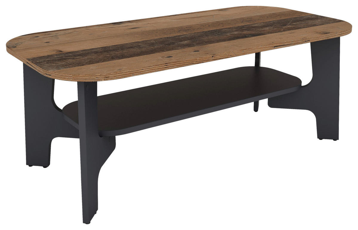Couchtisch JONNY Eiche Old Wood Nachbildung anthrazit anthrazit B/H/T: ca. 110x42,5x55 cm JONNY - Eiche/anthrazit (110,00/42,50/55,00cm) - byLIVING