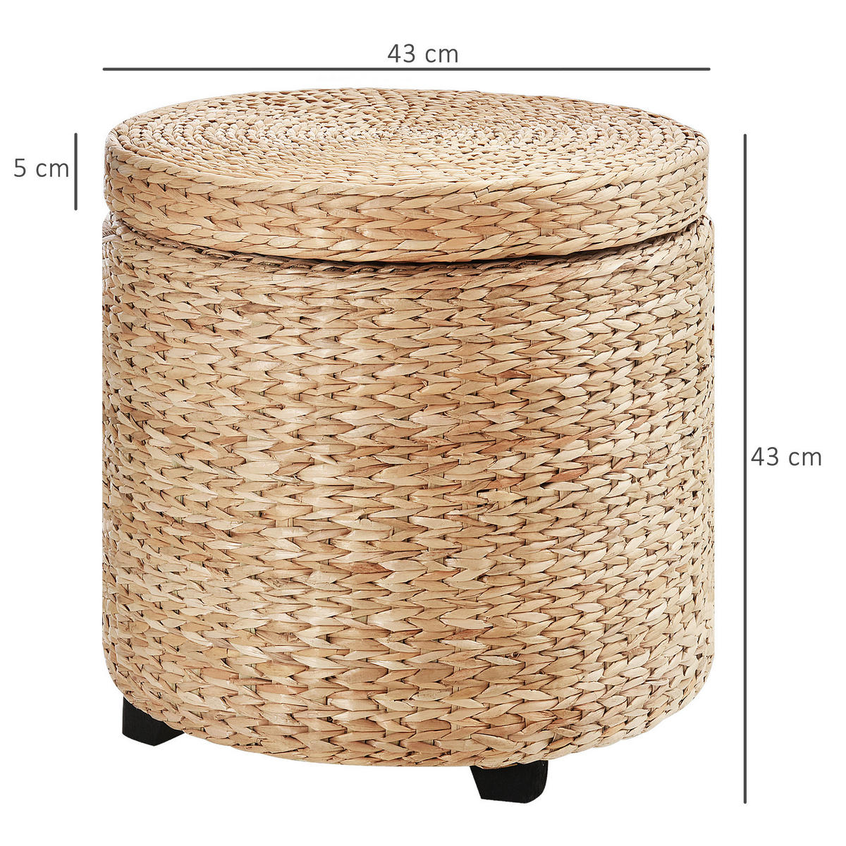 HOMCOM Hocker khaki B/H/L: ca. 43x43x43 cm Fußhocker - khaki (43,00/43,00/43,00cm) - HOMCOM