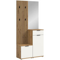 Garderobe Simple Eiche Artisan Nachbildung weiß B/H/T: ca. 88x195x35 cm Simple - Eiche/weiß (88,00/195,00/35,00cm)
