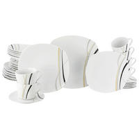 CreaTable Kombiservice Square City Line weiß Porzellan 30 tlg. Square City Line - sand/weiß - CreaTable