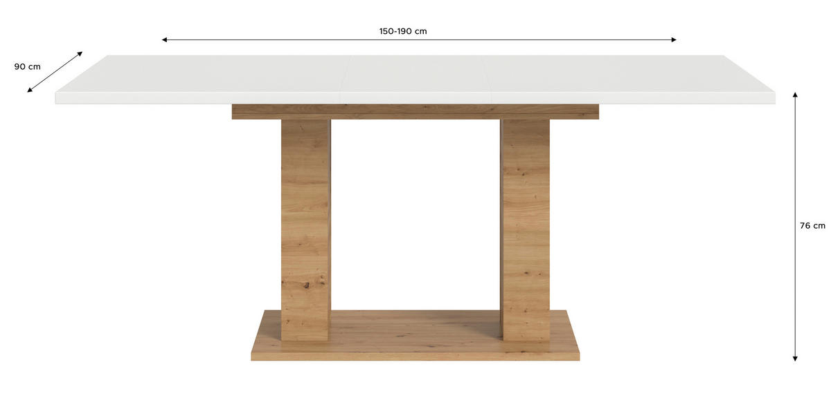 Esstisch MOTION weiß Artisan Nachbildung B/H/T: ca. 150x76x90 cm MOTION - weiß (150,00/76,00/90,00cm) - xonox.home