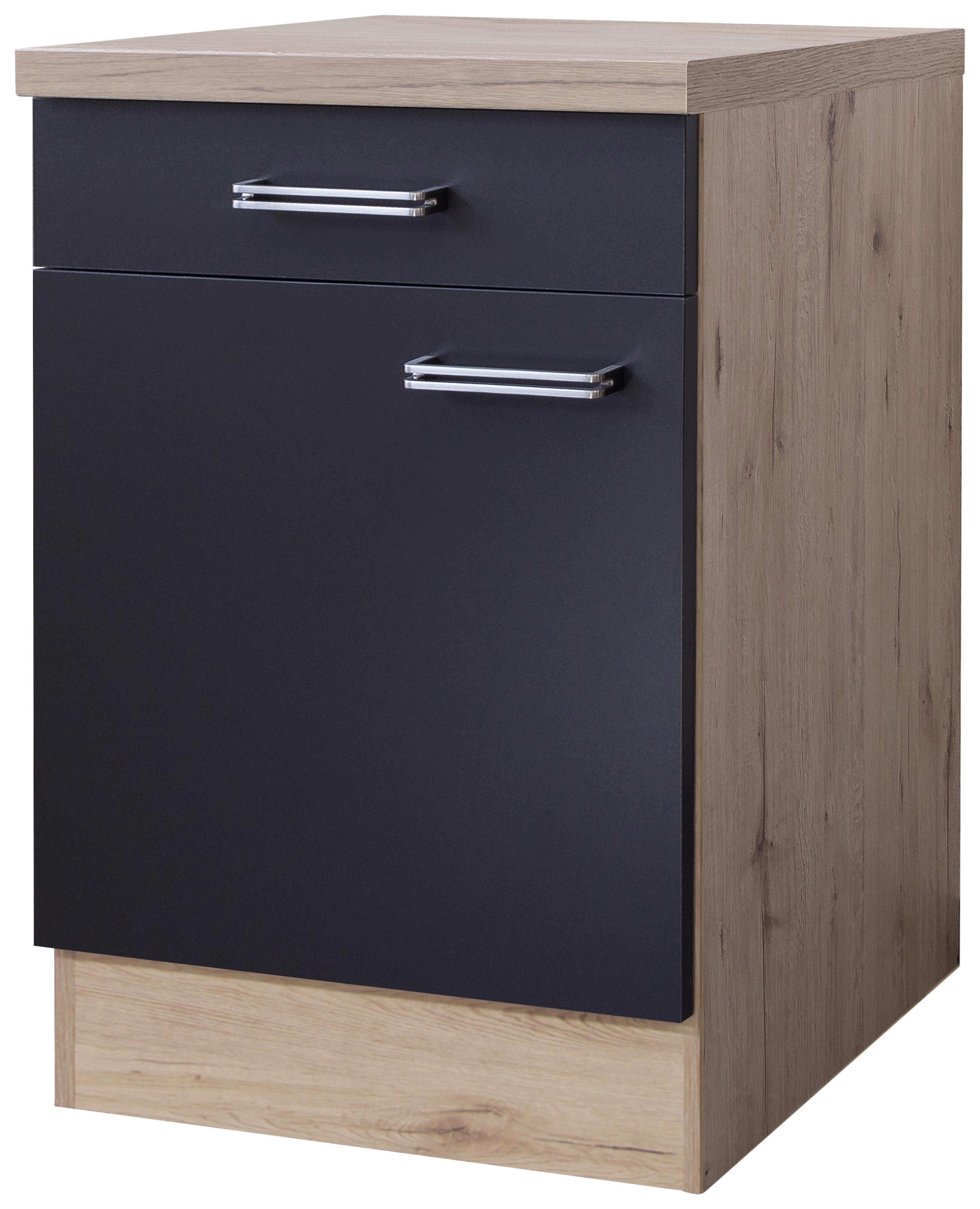 Unterschrank Elva anthrazit B/H/T: ca. 60x86x60 cm Elva - Eiche/anthrazit (60,00/86,00/60,00cm) - Flex-Well