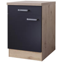 Unterschrank Elva anthrazit B/H/T: ca. 60x86x60 cm Elva - Eiche/anthrazit (60,00/86,00/60,00cm) - Flex-Well