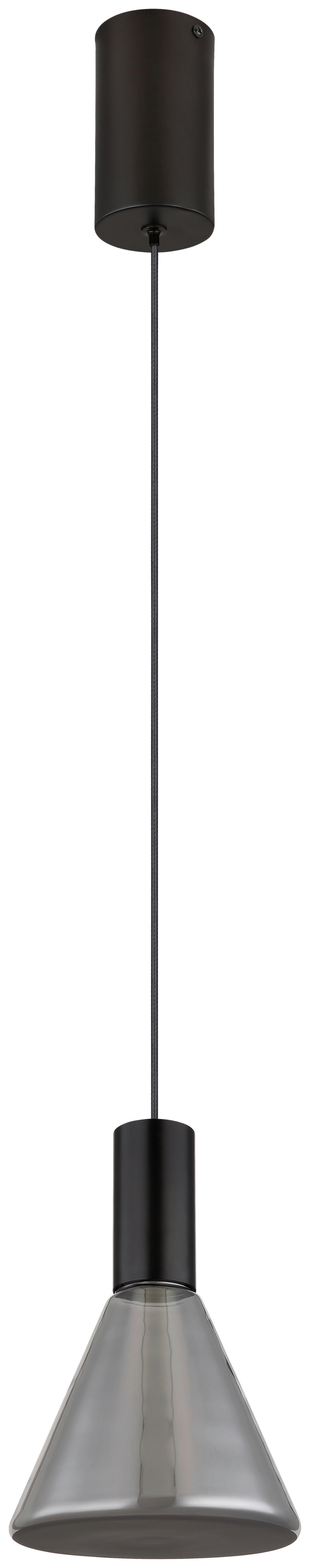 GLOBO LED-Pendelleuchte mattschwarz Rauch Metall Glas H/D: ca. 150x17 cm LABORA - Rauch/mattschwarz (17,00/150,00cm) - GLOBO