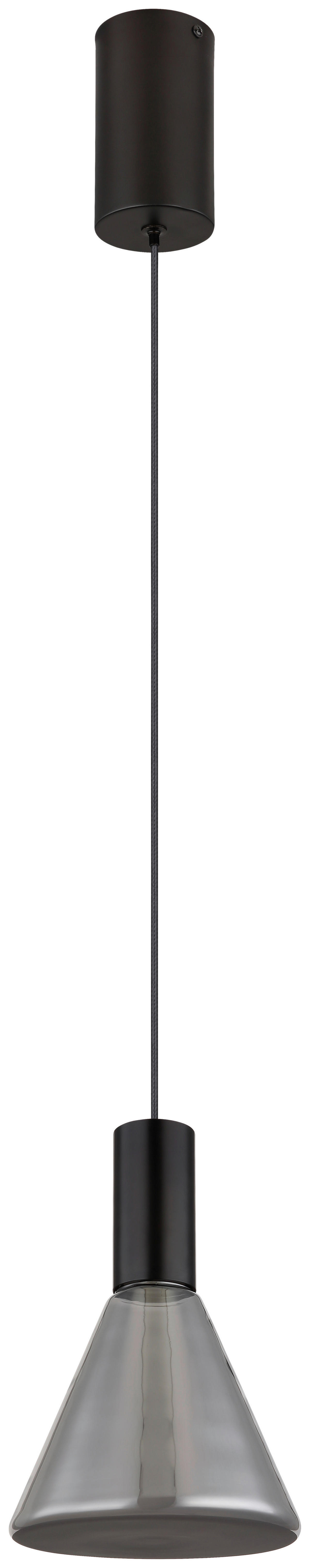 GLOBO LED-Pendelleuchte mattschwarz Rauch Metall Glas H/D: ca. 150x17 cm LABORA - Rauch/mattschwarz (17,00/150,00cm) - GLOBO