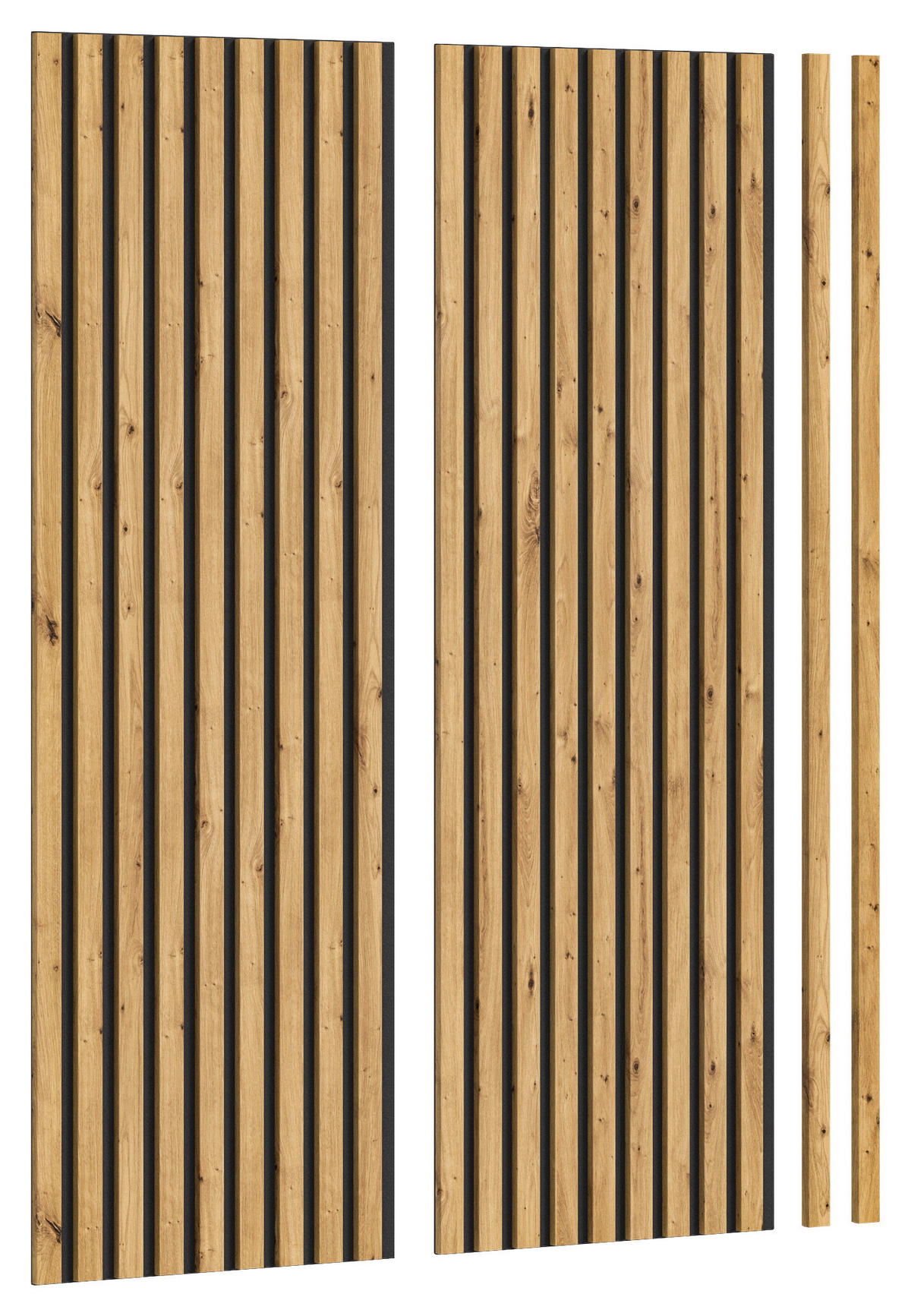 Paneel SILENCE 2er-Set Eiche Artisan Nachbildung anthrazit B/H/T: ca. 40x120x2 cm SILENCE 2er-Set - Eiche/anthrazit (40,00/120,00/2,00cm) - xonox.home