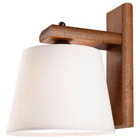 Lamkur Wandleuchte AIDA 36298 Eiche Holz Stahl Stoff H/L: ca. 24,5x20 cm E27 1 Brennstellen Aida - Eiche (20,00cm) - Lamkur