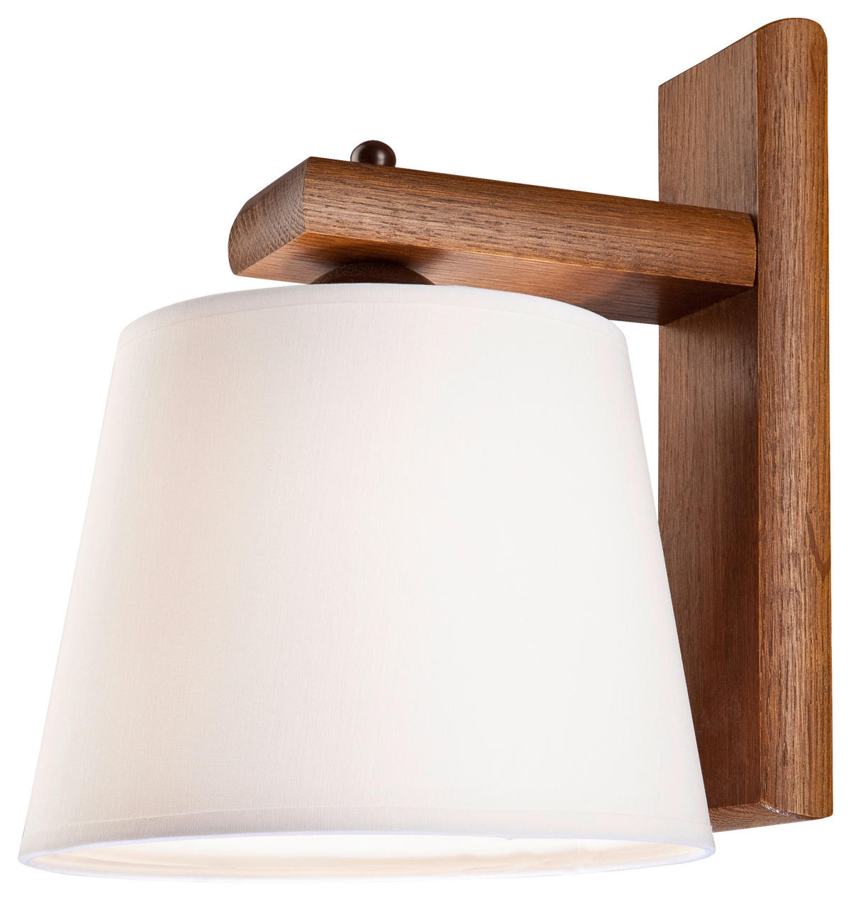 Lamkur Wandleuchte AIDA 36298 Eiche Holz Stahl Stoff H/L: ca. 24,5x20 cm E27 1 Brennstellen Aida - Eiche (20,00cm) - Lamkur