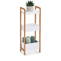 Standregal weiß Bambus B/H/T: ca. 28x74x20 cm Standregal_mit_3_Ablagefächern - weiß (28,00/74,00/20,00cm) - Zeller
