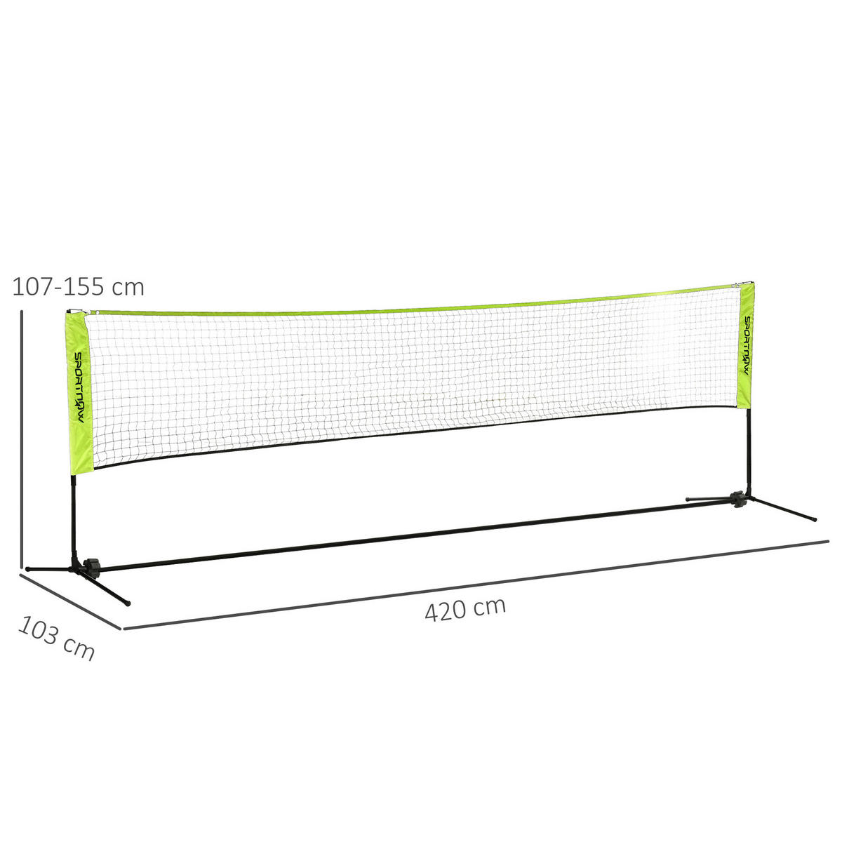 SPORTNOW Badmintonnetz gelb Nylon B/H/L: ca. 103x155x420 cm Badmintonnetz - gelb (420,00/103,00/155,00cm) - SPORTNOW
