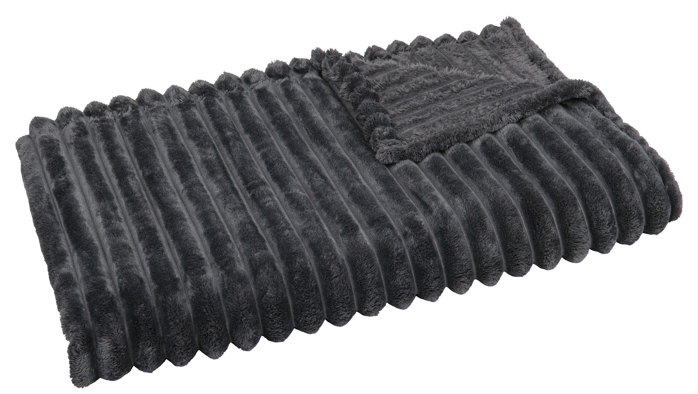 Wohndecke Luxus Flanell Luxus - anthrazit (140,00/200,00cm) - POCOline