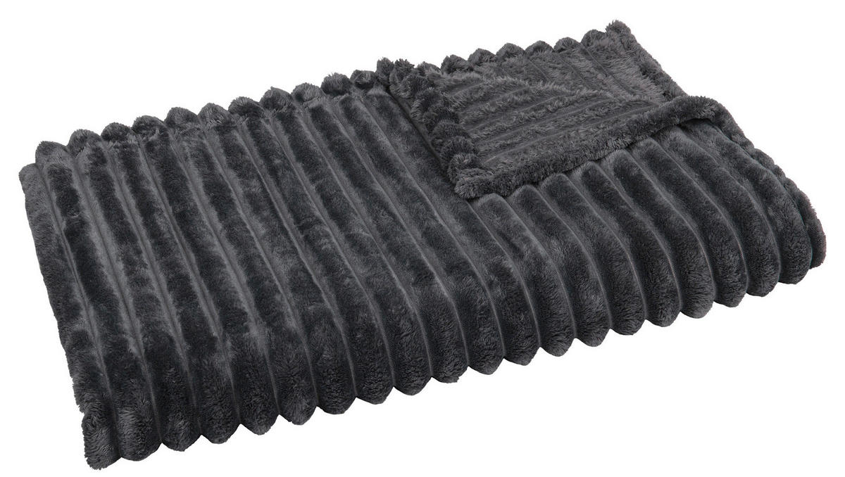 Wohndecke Luxus Flanell Luxus - anthrazit (140,00/200,00cm) - POCOline