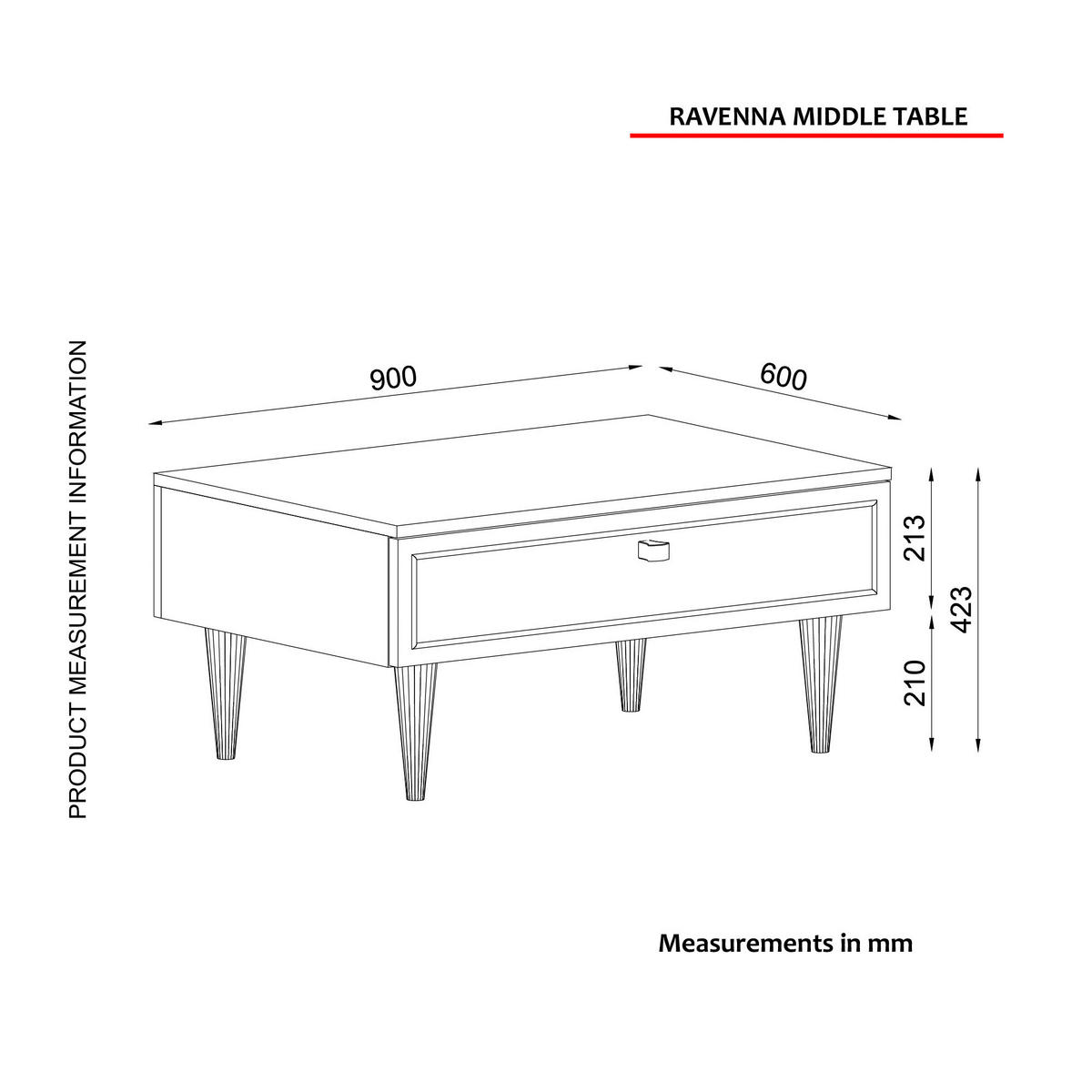 Couchtisch Ravenna weiß Marmoroptik B/H/T: ca. 90x42x60 cm Ravenna - weiß/Marmoroptik (90,00/42,00/60,00cm) - moebel17