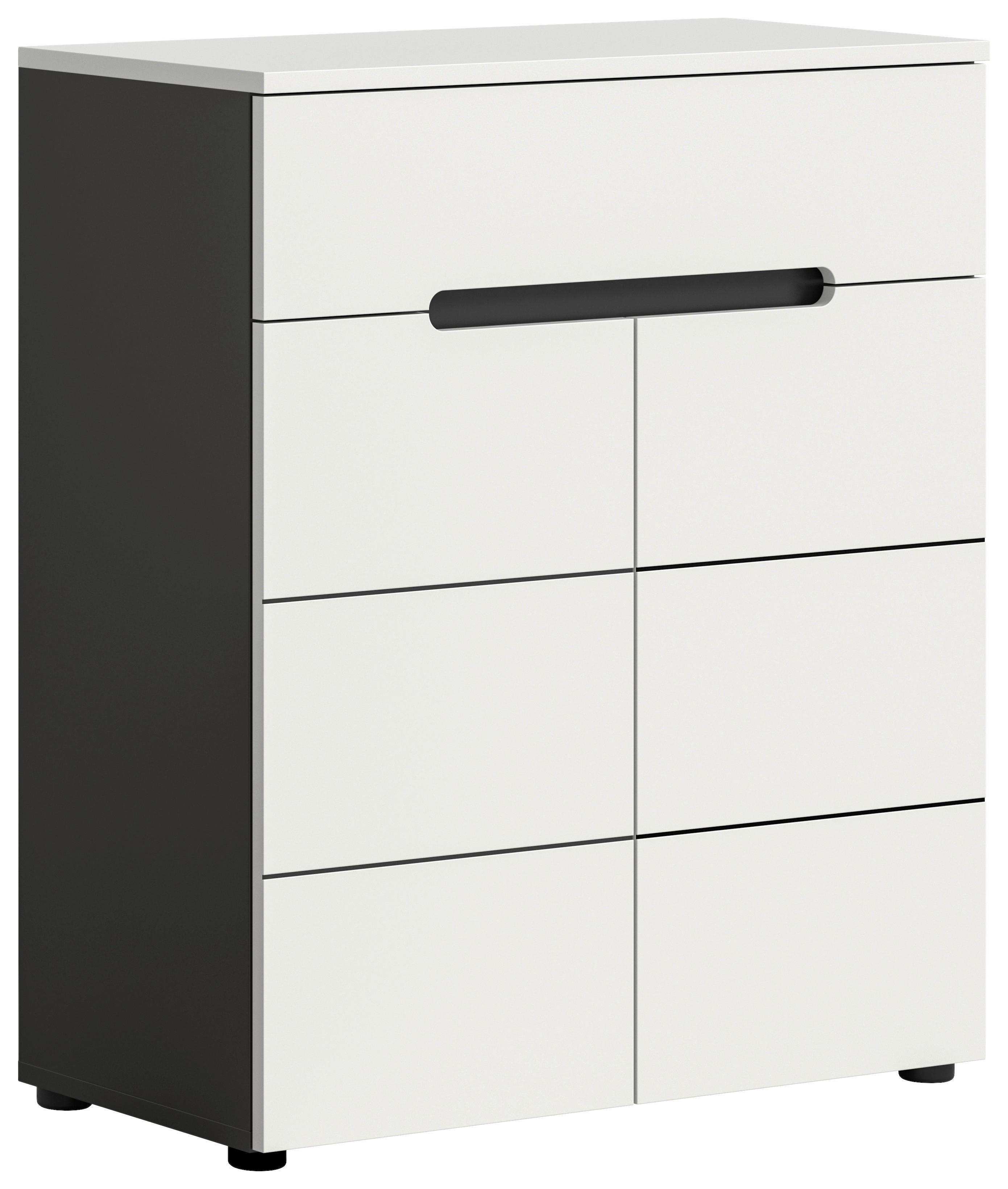 Schuhkommode Canu basaltgrau Nachbildung weiß B/H/T: ca. 80x94x37 cm Canu - weiß/basaltgrau (80,00/94,00/37,00cm) - xonox.home