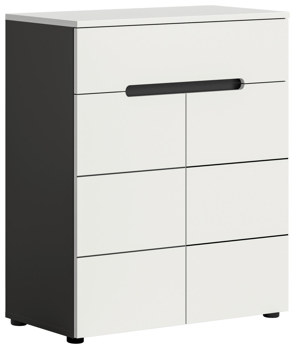 Schuhkommode Canu basaltgrau Nachbildung weiß B/H/T: ca. 80x94x37 cm Canu - weiß/basaltgrau (80,00/94,00/37,00cm) - xonox.home