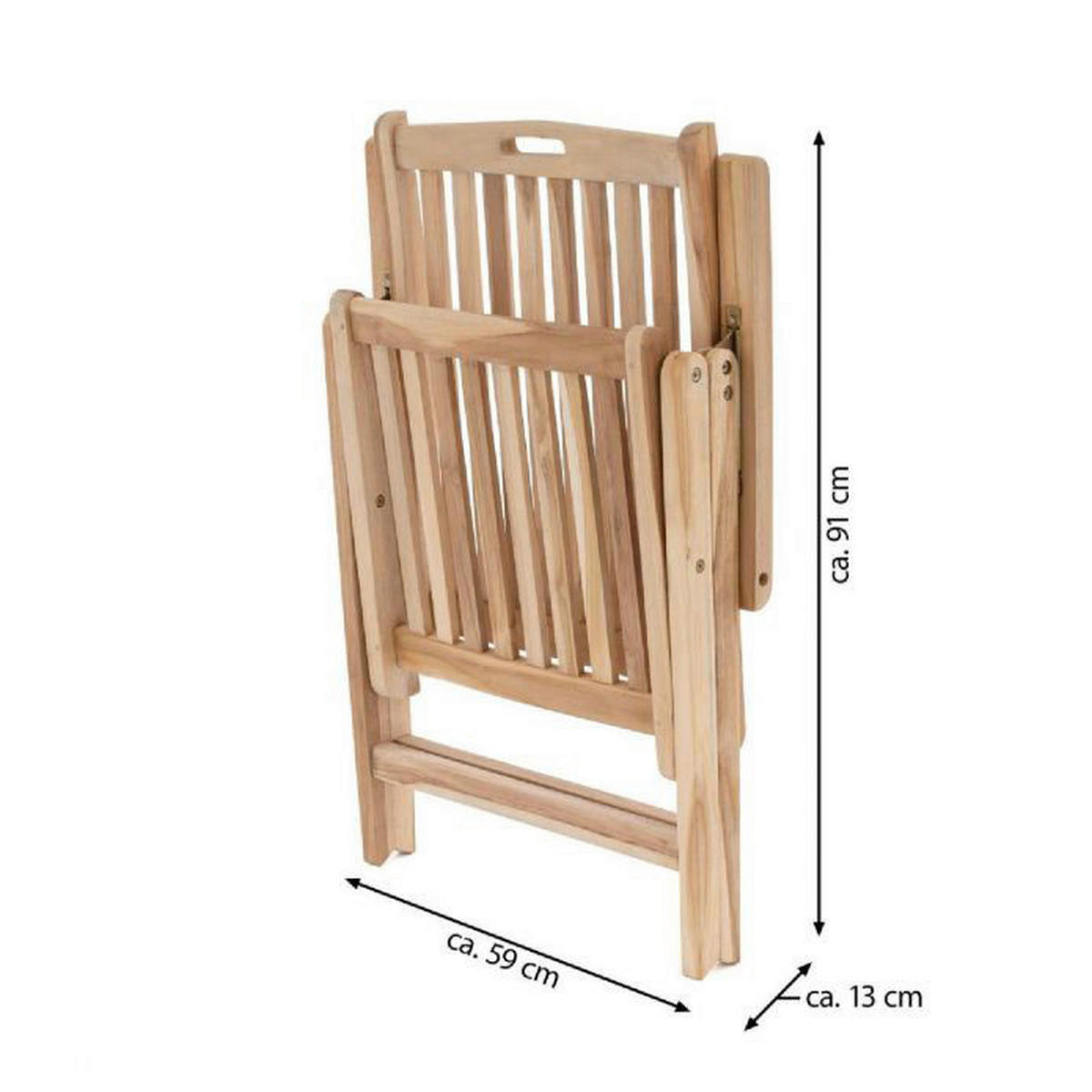 VCM Gartenstuhl braun Teakholz B/H/T: ca. 56x110x75 cm Gartenstuhl - braun (56,00/110,00/75,00cm) - VCM