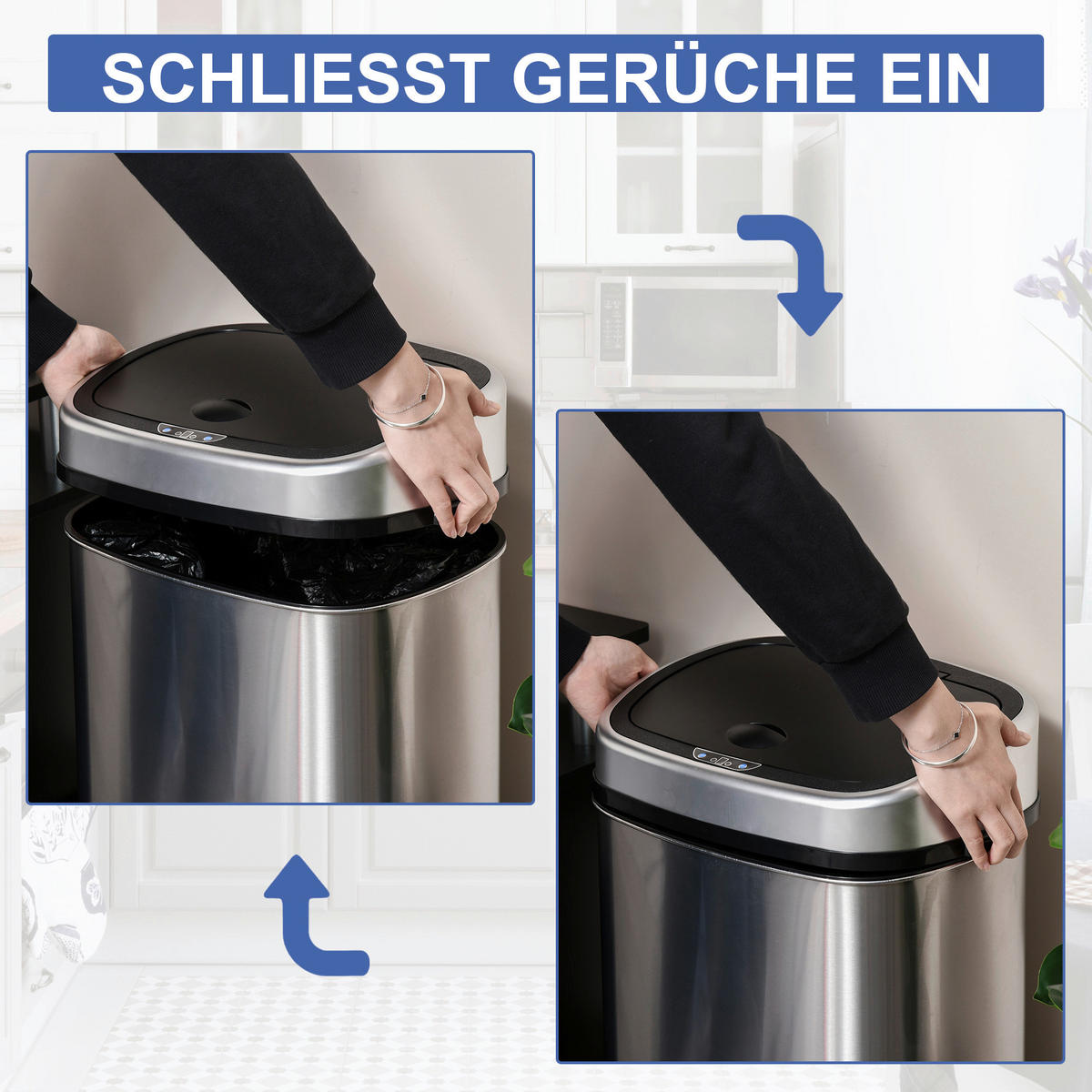 HOMCOM Abfalleimer silber B/H/L: ca. 28,9x68x40,9 cm Abfalleimer - silber (40,90/28,90/68,00cm) - HOMCOM