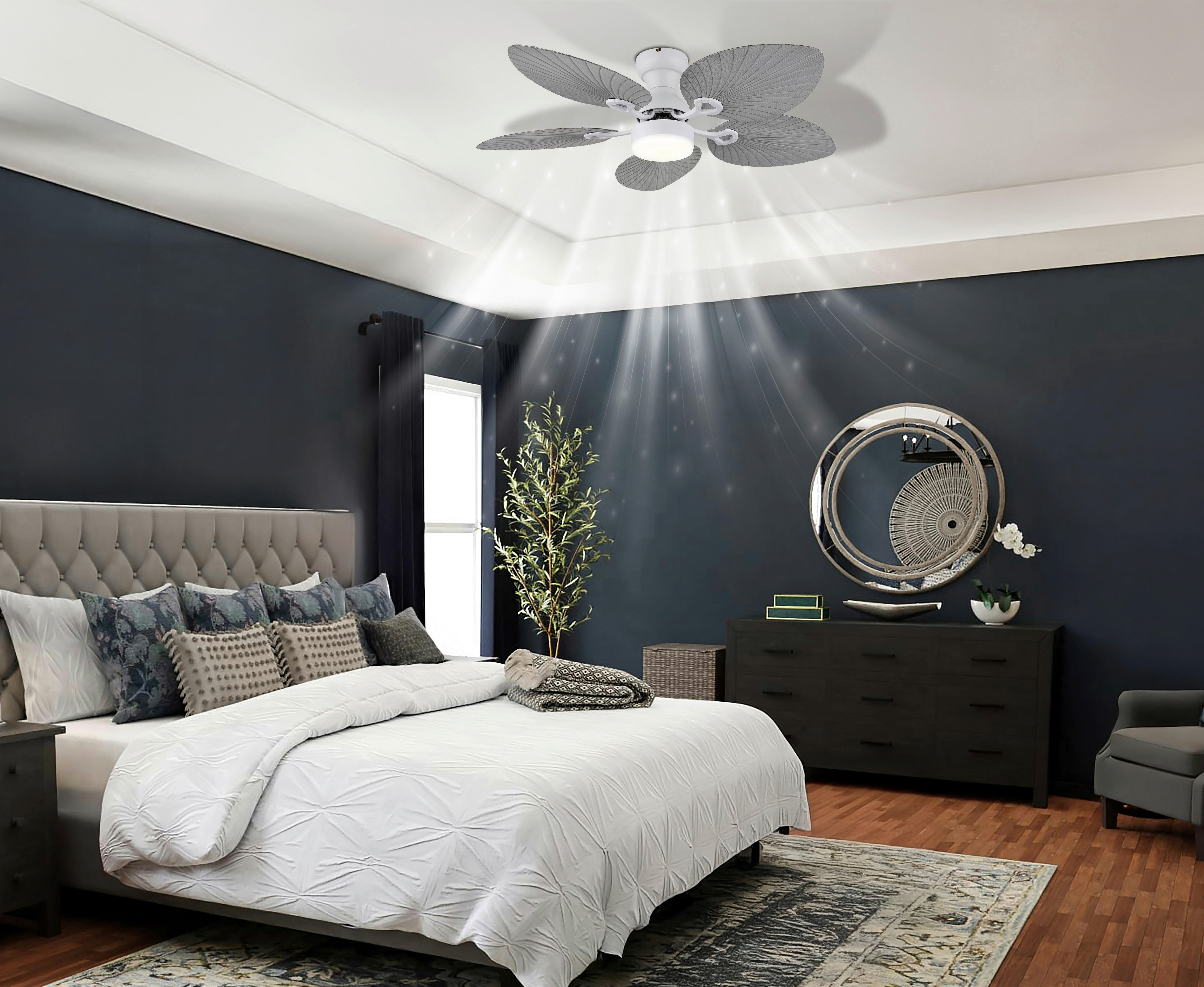 GLOBO LED-Deckenventilator weiß grau H/D: ca. 28,5x107 cm max. 22 W ELISE - weiß/grau (107,00/28,50cm) - GLOBO