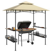 Outsunny Grillpavillon beige Stahl B/H/L: ca. 150x257x240 cm Grillpavillon - beige (240,00/150,00/257,00cm) - Outsunny