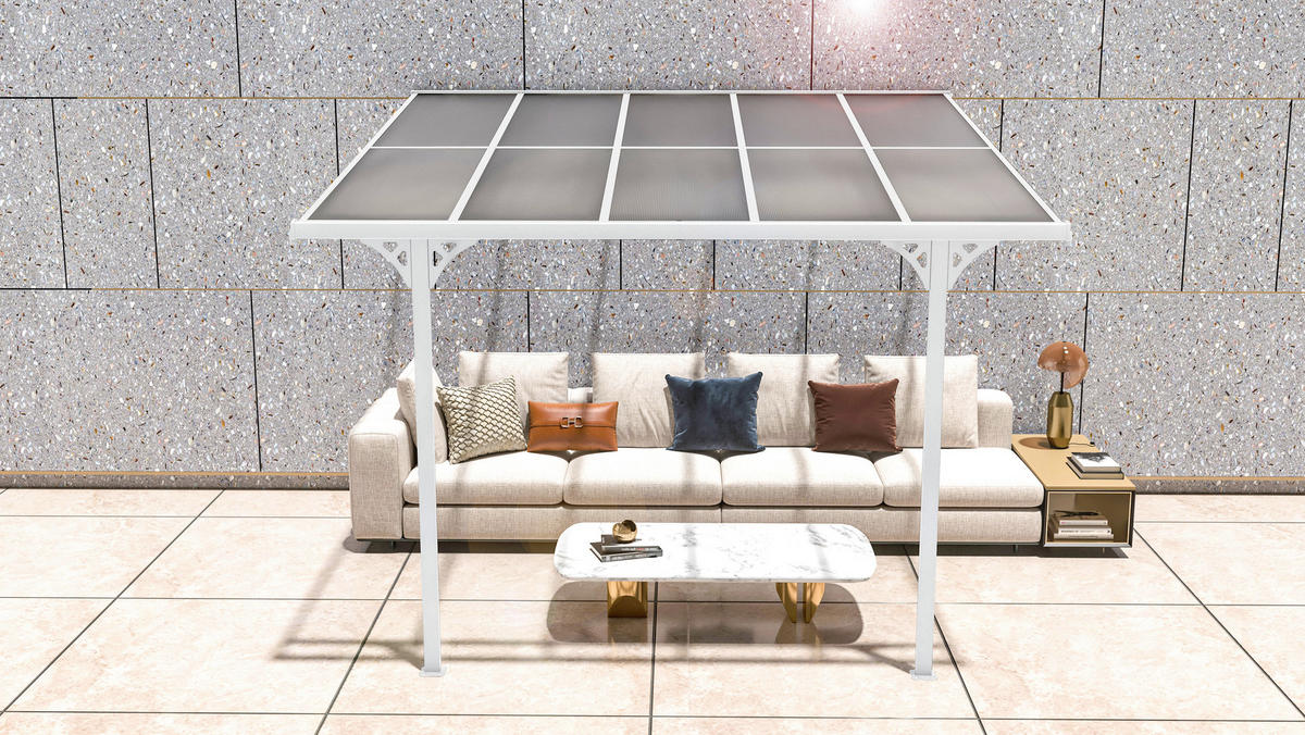 Westmann Terrassenüberdachung Bruce weiß Aluminium B/H/L: ca. 313x270x300 cm Bruce - weiß (300,00/313,00/270,00cm) - Westmann