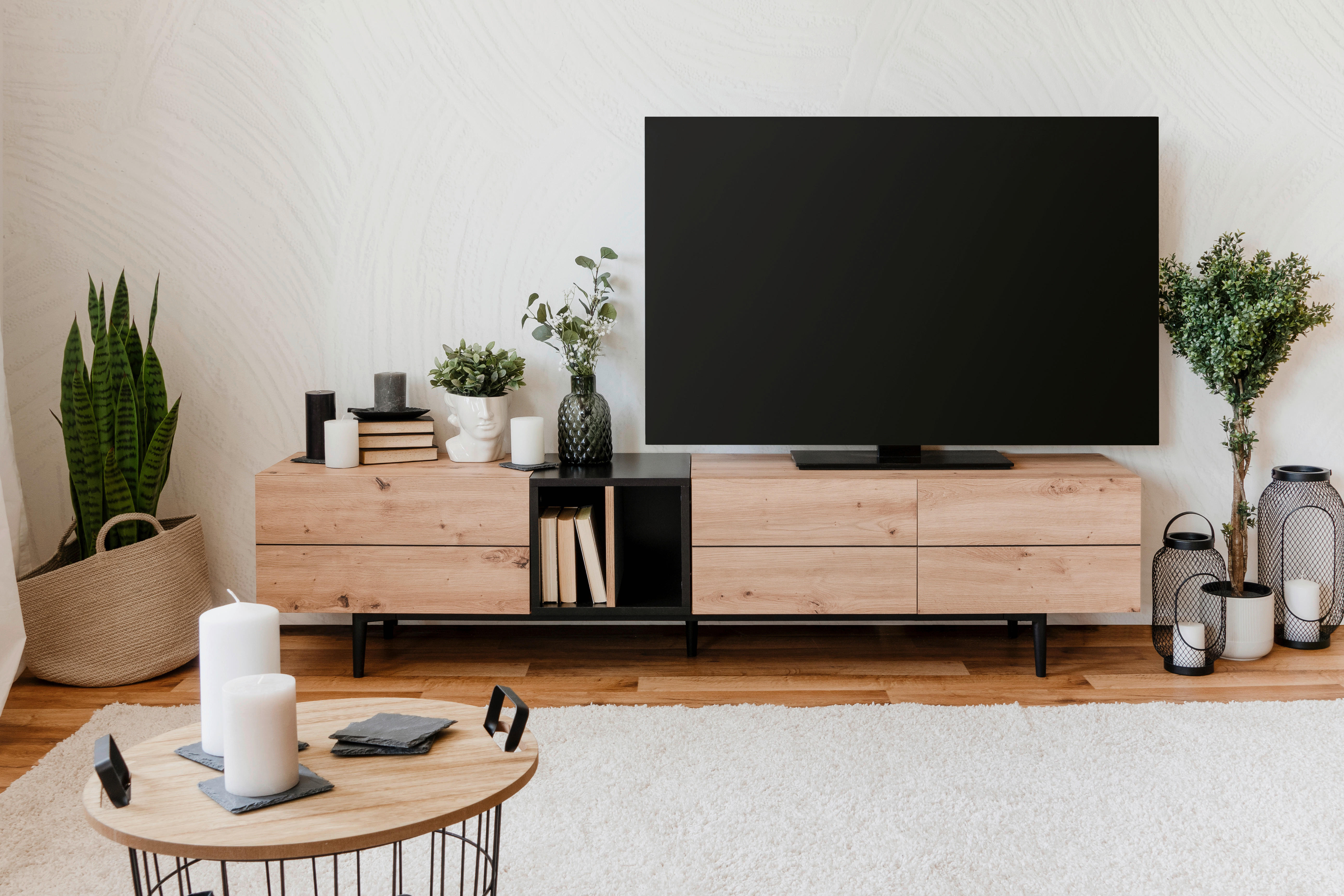 TV-Lowboard Nola B/H/T: ca. 195x48x37 cm Nola - Eiche/schwarz (195,00/48,00/37,00cm)