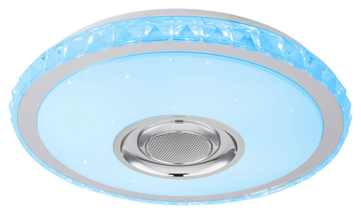 POCOline Deckenleuchte Sonido weiß Chrom Kunststoff Metall H/D: ca. 8x41 cm Sonido - weiß/Chrom (41,00/8,00cm) - POCOline