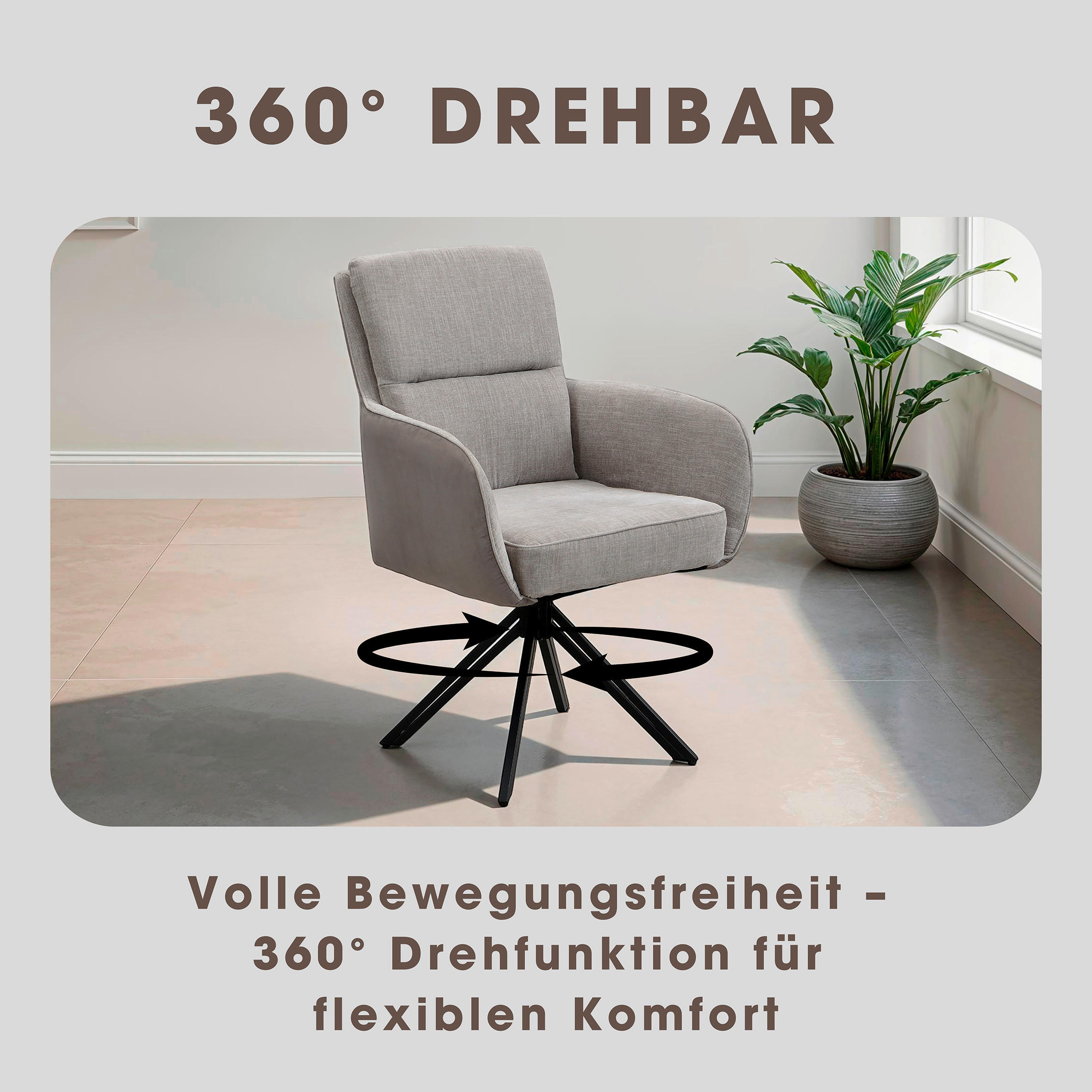 Stuhl TINO schwarz grau Metall Microfaser B/H/T: ca. 62x94x70 cm TINO - schwarz/grau (62,00/94,00/70,00cm) - byLIVING