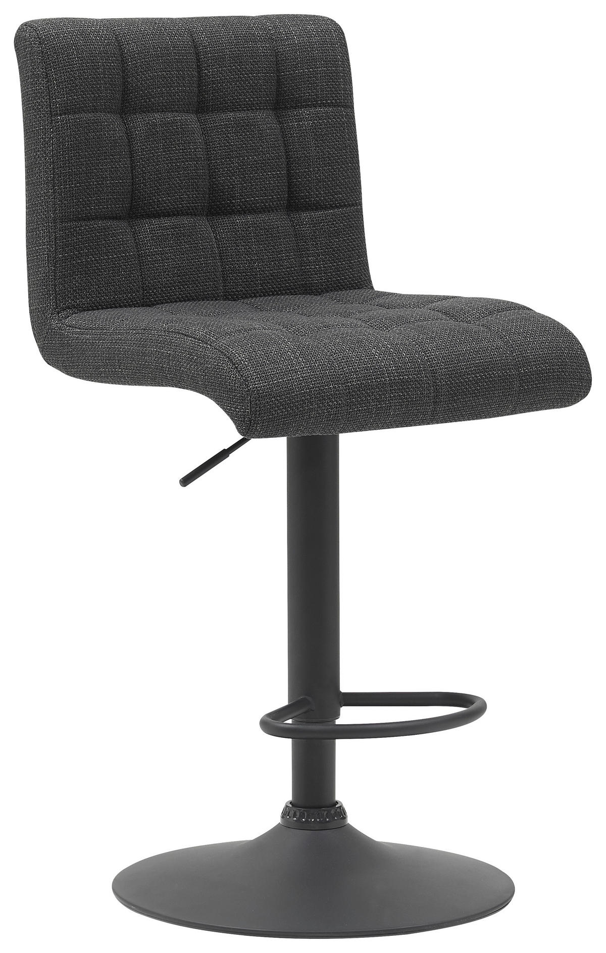 Barhocker Erika anthrazit schwarz Microfaser Webstoff Metall H: ca. 83 cm Erika - schwarz/anthrazit (83,00cm)