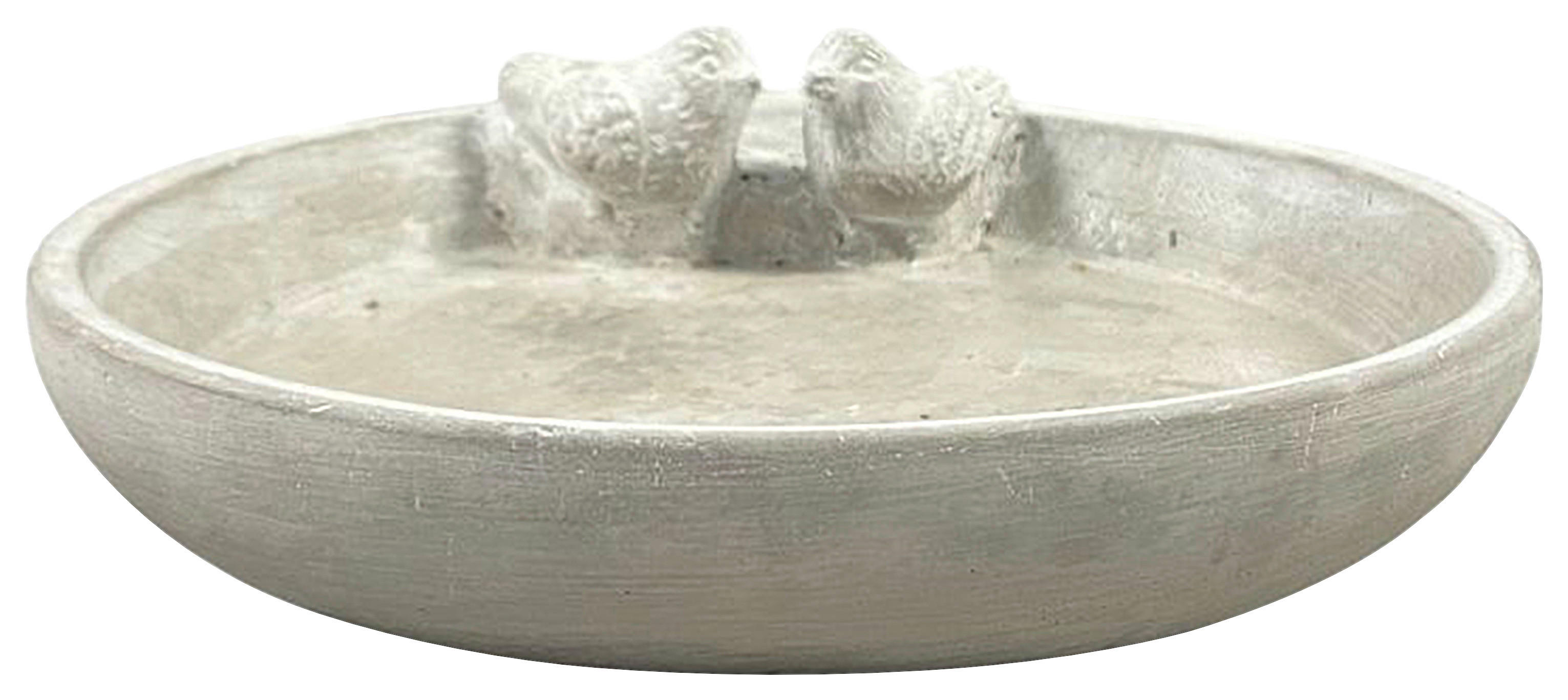 Vogeltränke grau Zement B/H/L: ca. 23x23x8 cm