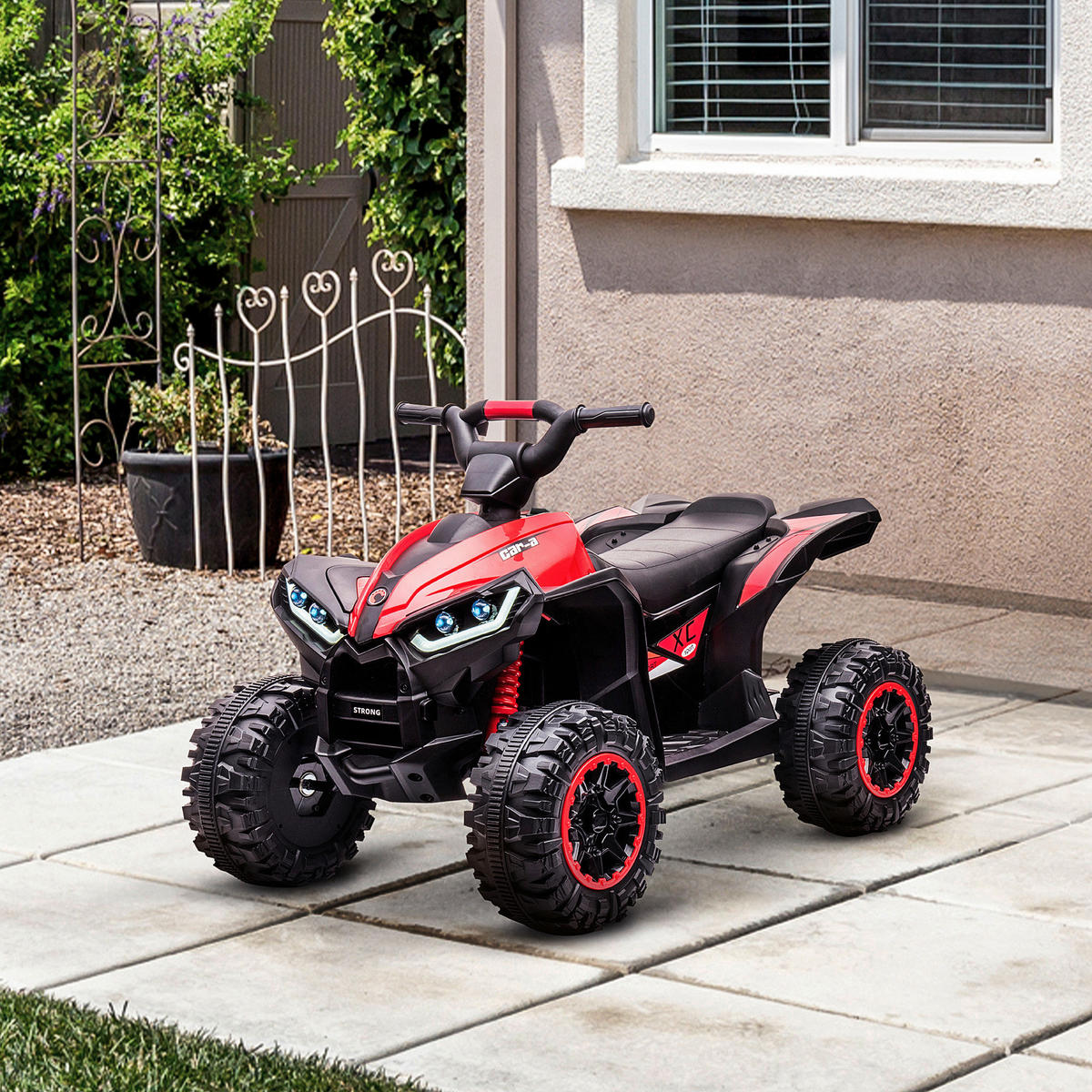 HOMCOM Elektro-Quad rot B/H/L: ca. 53x55,5x83 cm Elektro-Quad - rot/schwarz (83,00/53,00/55,50cm) - HOMCOM
