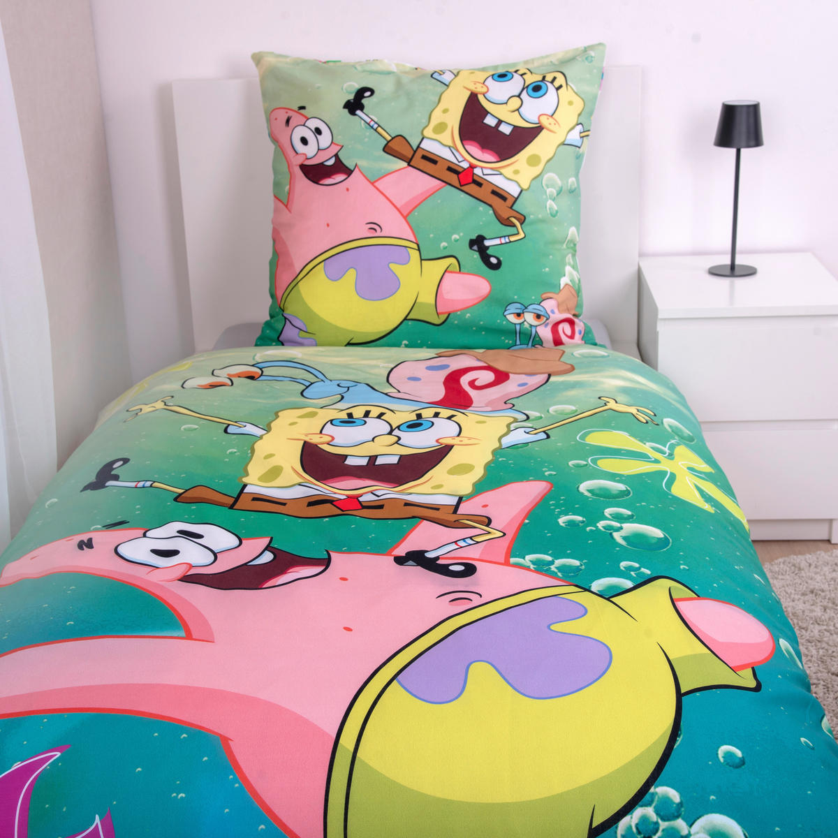 Baumwoll Wende Bettwäsche SpongeBob Renforce Multi Baumwolle B/L: ca. 135x200 cm SpongeBob - Multi (135,00/200,00cm)