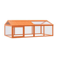 vidaXL Freilaufgehege braun Kiefer B/H/L: ca. 112,5x74x200 cm Freilaufgehege - braun (200,00/112,50/74,00cm) - vidaXL