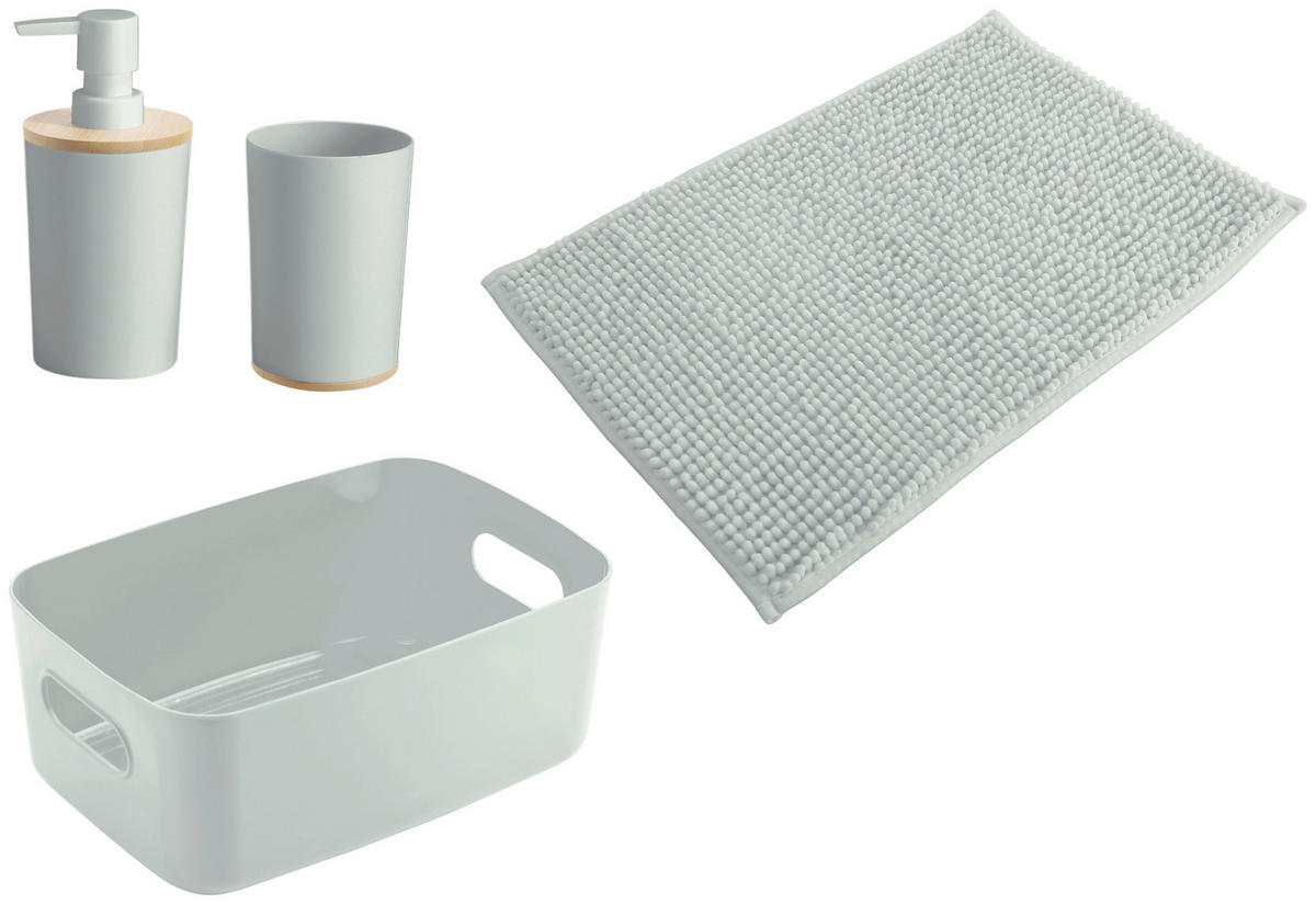 Bad-Set salbei natur Kunststoff Bambus Badset_4tlg. salbei - natur/salbei - Sensation