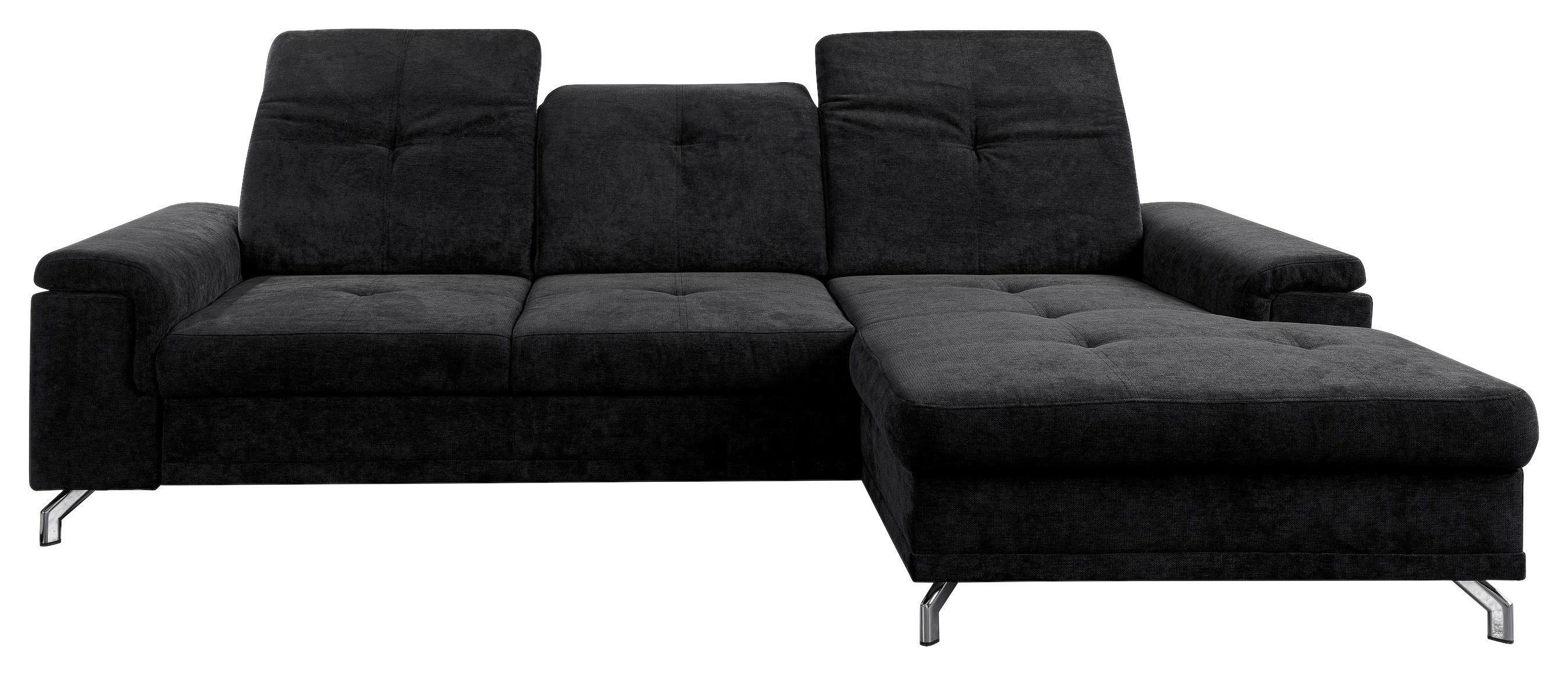 Ecksofa Malmö schwarz Microfaser B/H/T: ca. 270x104x170 cm Malmö - schwarz/Chrom (270,00/104,00/170,00cm)