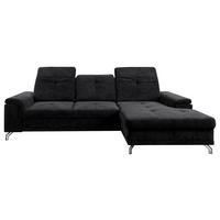 Ecksofa Malmö schwarz Microfaser B/H/T: ca. 270x104x170 cm Malmö - schwarz/Chrom (270,00/104,00/170,00cm)