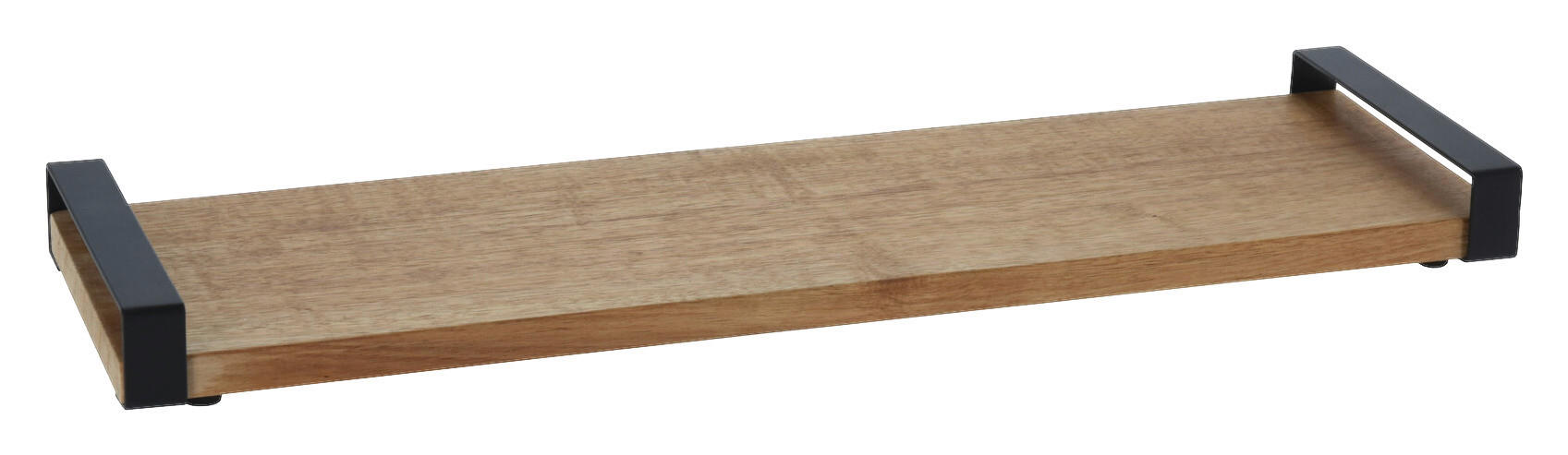 Serviertablett natur Holz B/H/L: ca. 14,5x4x50 cm Serviertablett - natur/schwarz (50,00/14,50/4,00cm)