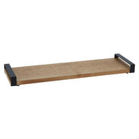 Serviertablett natur Holz B/H/L: ca. 14,5x4x50 cm Serviertablett - natur/schwarz (50,00/14,50/4,00cm)