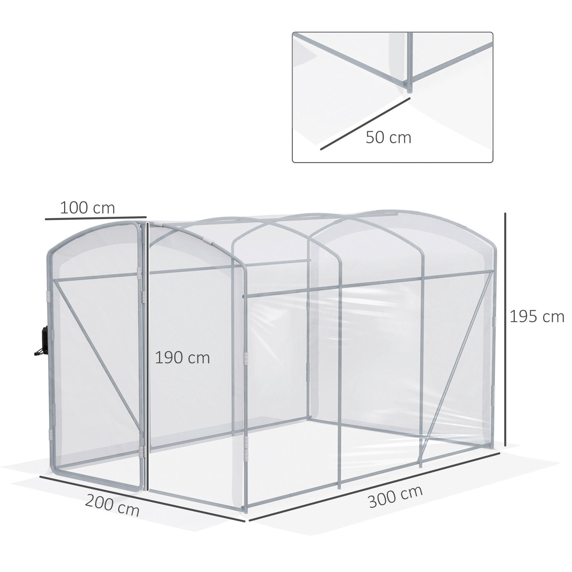Outsunny Tunnel-Gewächshaus B/H/L: ca. ...