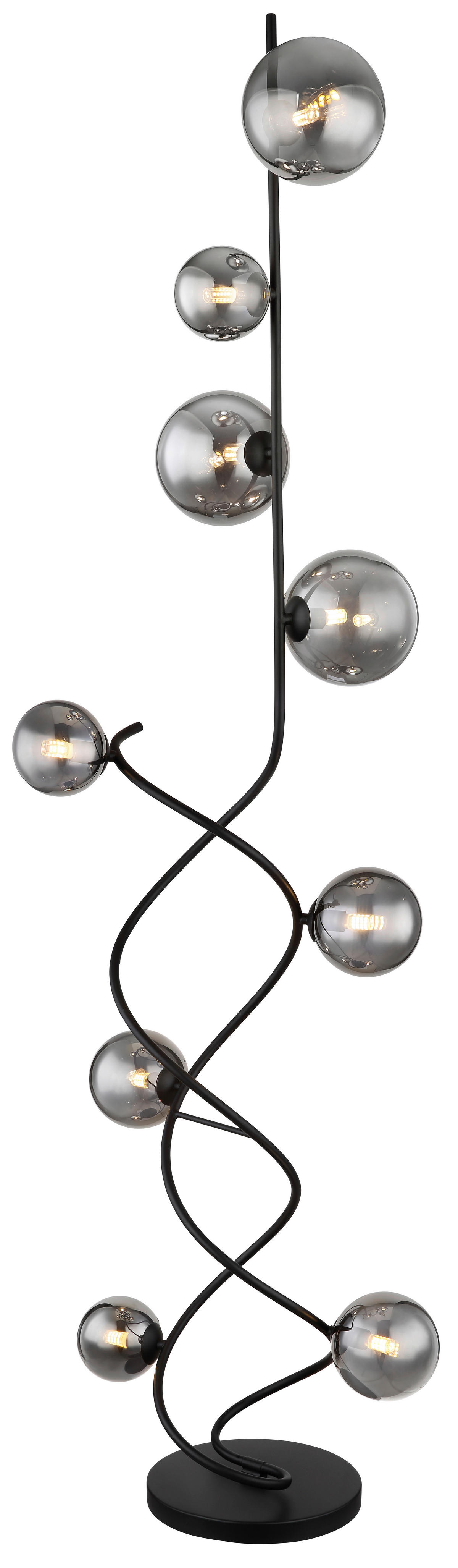 GLOBO Stehleuchte schwarz Metall B/H/T: ca. 40x162x42,5 cm G9 9 Brennstellen RIHA - schwarz (40,00/162,00/42,50cm) - GLOBO