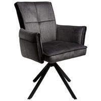 Armlehnstuhl Renate grau Samt B/H/T: ca. 59x92x67 cm Renate - grau (59,00/92,00/67,00cm)