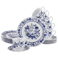 CreaTable Kaffeeservice Flora Zwiebelmuster blau Porzellan 18 tlg. Flora Zwiebelmuster - blau/weiß - CreaTable