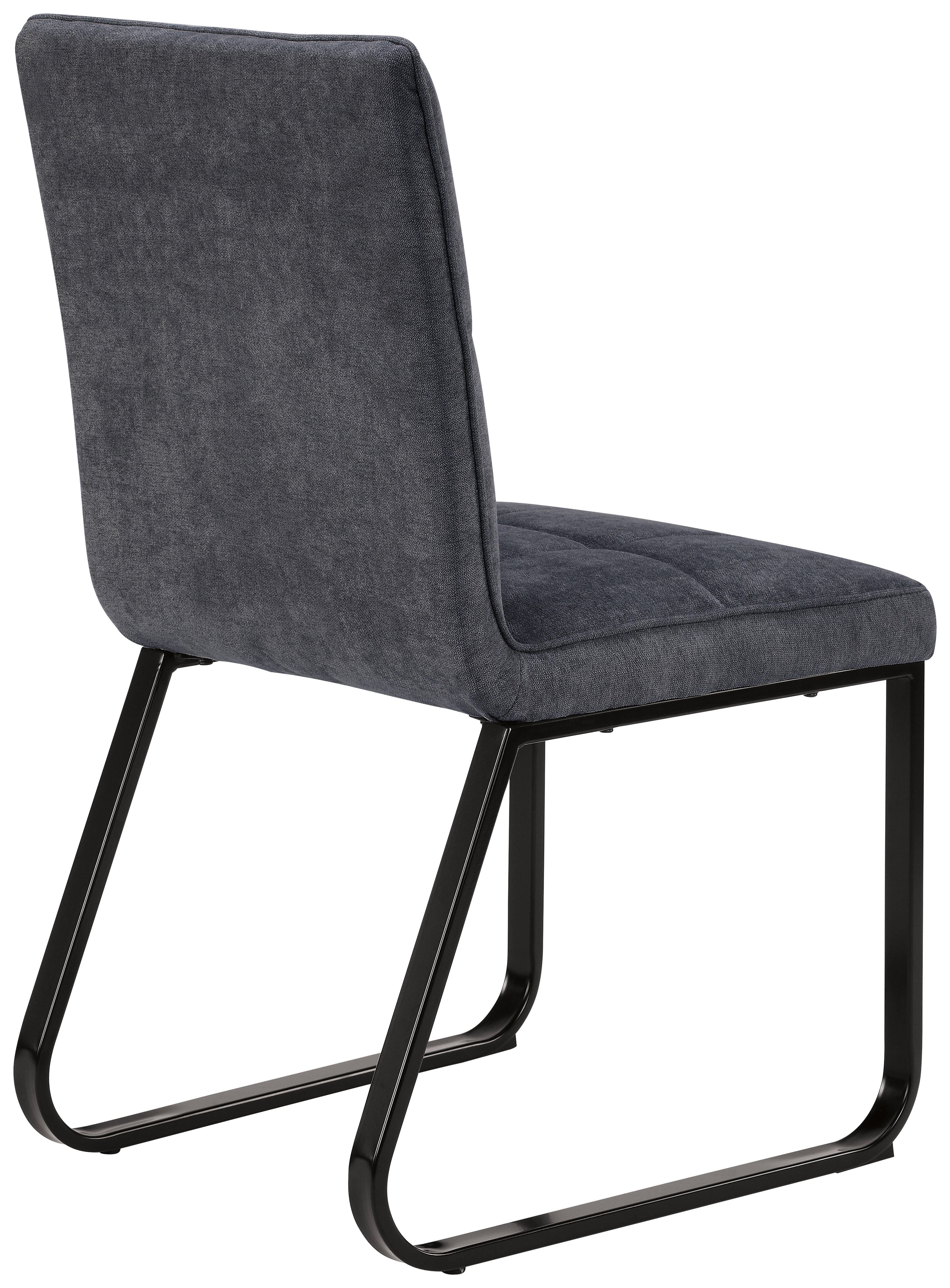 Stuhl TALEA  2er-Set dunkelgrau schwarz Webstoff Metall B/H/T: ca. 46x86x55 cm TALEA  2er-Set - schwarz/dunkelgrau (46,00/86,00/55,00cm) - byLIVING