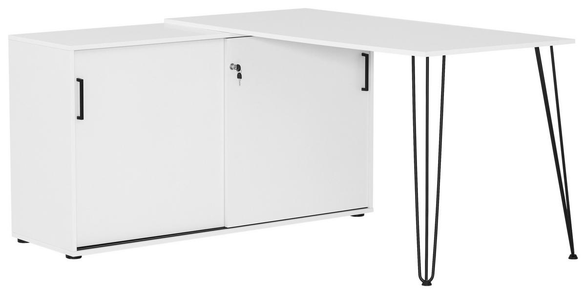 Eckschreibtisch Ekko weiß matt B/H/T: ca. 129,5x73,8x145 cm Ekko - weiß (129,50/73,80/145,00cm) - Möbelpartner
