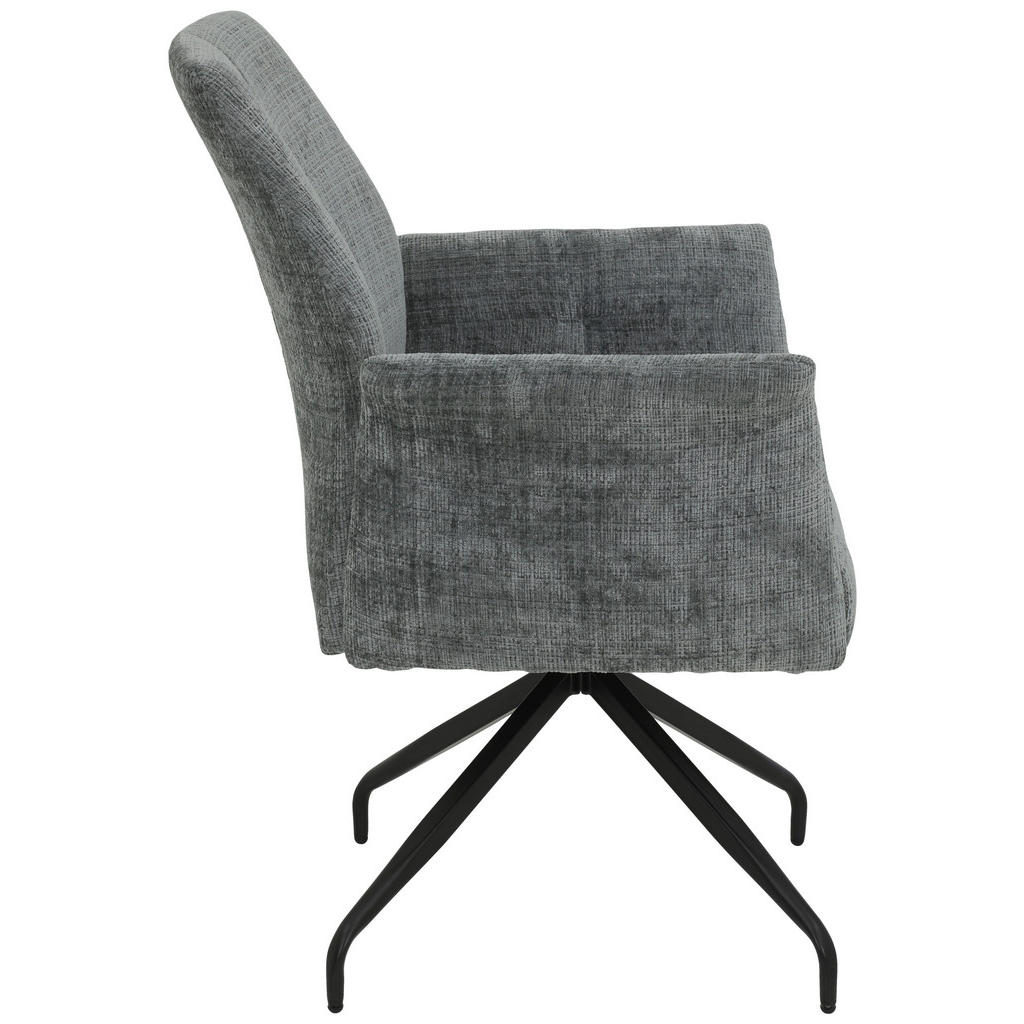 Thumbnail - Armlehnstuhl Viktoria, 4er-Set hellgrau Microfaser Webstoff B/H/T: ca. 71x93x68 cm