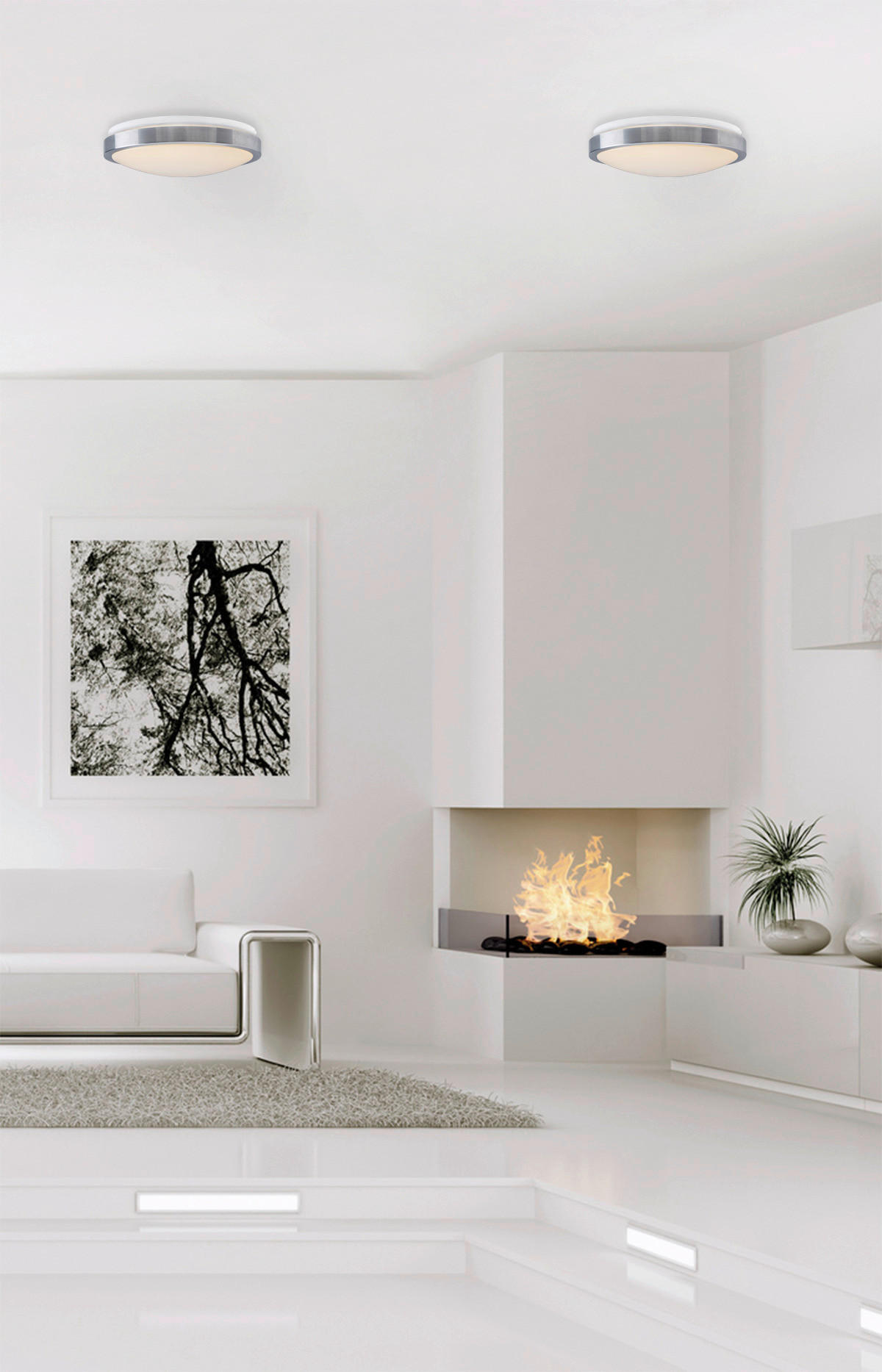 Näve Leuchten LED-Deckenleuchte silber Metall Kunststoff B/H/T/D: ca. 34x10x34x34 cm LONDON - silber (34,00/10,00/34,00cm) - Näve Leuchten