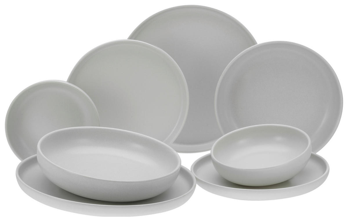 CreaTable Tafelservice Uno weiß Steinzeug 8 tlg. Uno - weiß - CreaTable