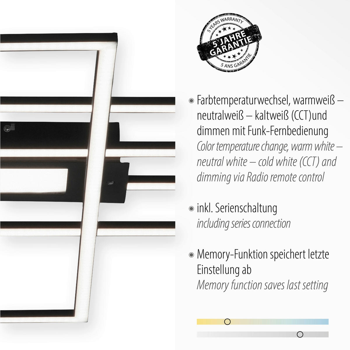 Just Light Deckenleuchte 14693-18 schwarz Aluminium B/H/T: ca. 99x5x69 cm LED-Deckenleuchte_Asmin - schwarz (99,00/5,00/69,00cm) - Just Light
