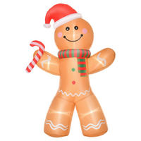 HOMCOM Weihnachts-Deko Weihnachts-Lebkuchenmann - gelb (240,00/65,00/170,00cm) - HOMCOM